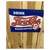 Pepsi-Cola Metal Sign-Bigger Better