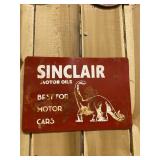 SINCLAIR Red Dinosaur Painted Metal Sign GAS OIL