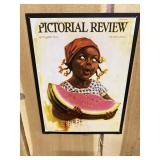 Vintage Pictorial Review Metal Sign Girl Eating Wa