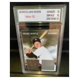 Mickey Mantle Bat and Jersey Card Graded 10