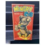 Vintage Japan Wind-Up Hungry Bear Cub In Box WORKS