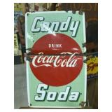 Vintage Porcelain Coca-Cola Candy Soda Sign RARE
