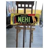 Nehi SODA Girl with Leg PC Porcelain Sign 30' x 12