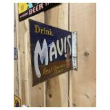 RARE Mavis Chocolate Soda Drink 2 Side Flange Sign