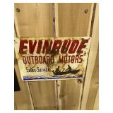 Evinrude Painted Metal Sign OUTBOARD MARINE