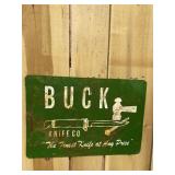 Rare! BUCK Knives Painted Metal Sign