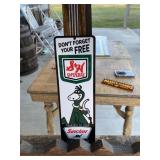 Dino Sinclair S&H Stamps PC Porcelain Sign GAS OIL