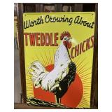 Tweddle Chicks Embossed Metal Sign