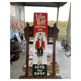 Wm. Tell Motor Oil Embossed Metal Vertical Sign