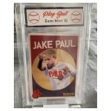 Jake Paul Boxing Rookie Card Graded Gem 10