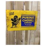 PURINA Chicks LARGE Painted Metal Sign