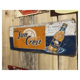 Vintage Sun Crest Orange Soda Metal Sign