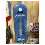 Vintage Presto-Lite Batteries Metal Thermometer