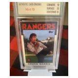 Chuck Norris Texas Rangers Graded 10 Promo Card