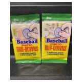 Two Packs Vintage 1980's Topps Baseball Rub Downs