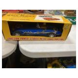 RARE Vintage Metal Blue Race Car MIB NOS-Japan