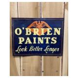 Vintage O'Brien Paints Embossed Metal Sign