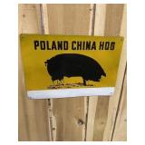 Poland China Hog Painted Metal Sign
