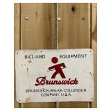Brunswick Billiards Pool Painted Metal Sign