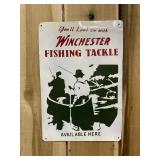 WINCHESTER Fishing TACKLE Painted Metal Sign