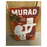 Vintage MURAD Cigarettes Porcelain Flange Sign