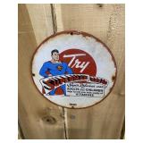 SUPERMAN Bread Porcelain Sign Dated 1941