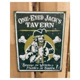 One Eyed Jacks Tavern Metal Sign