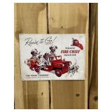TEXACO Fire Chief Dalmations Metal Sign