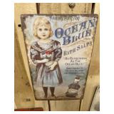 Ocean Blue  Bath Salts Metal Sign
