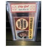 Carl Yasztremski Post Cereal Card Graded Gem 10