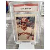Pete Rose 1970's Blank Back Card Graded 10