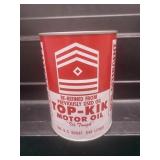 Top Kik Oil Can NOS Unused Paper Label GAS OIL