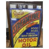 Streamline Motor Oil Embossed Metal Sign GAS & OIL