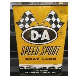 Vintage RARE 1 Gallon D-A Speed Sport Can GAS OIL