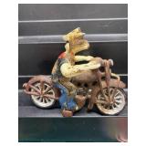 Vintage Large Cast Iron POPEYE Motorcycle Toy