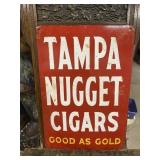 Tampa Nugget Cigar Painted Metal Sign 22" x15"