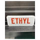 Vintage ETHYL Glass Plate Pump Insert Sig  GAS OIL