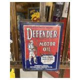 Vintage Defender Motor Oil Can 2 Gallon Can GAS OI