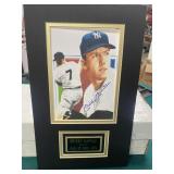 Mickey Mantle Signed Autographed Art with GAI COA