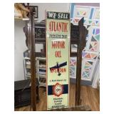 ATLANTIC Aviation Motor Oil Embossed Metal Sign