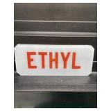 Vintage ETHYL Glass Plate Pump Insert GAS OIL
