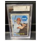 1969 Topps Pete Rose Graded Beckett 5