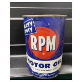 RARE RPM Motor Oil Quart Can GAS OIL