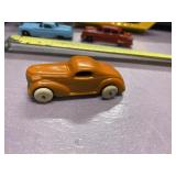 Vintage Barclay Orange Sedan Car Rubber Wheels