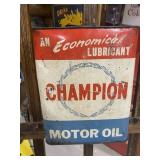 Vintage CHAMPION Motor OIL 8 Quart Can GAS OIL