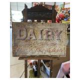 Vintage DAIRY Milk Cream Embossed Metal Sign