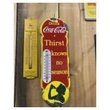 Vintage Coca-Cola Porcelain Thermometer Sign