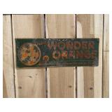 Vintage Wonder Orange 5 Cent Drink Metal Sign