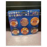 Los Angeles Lakers Metal Buttons 6 On Card Unused