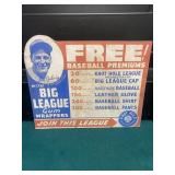Vintage Lou Gehrig Big League Gum Store Sign